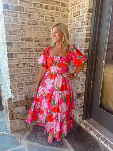 Happiness Defined Floral Midi Dress