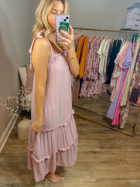 Giving Your All Tiered Blush Maxi Dress