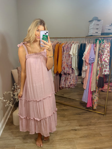 Giving Your All Tiered Blush Maxi Dress